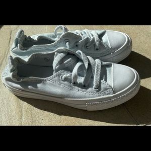 Converse Chuck Taylor All Star white sparkle sneakers, pull-on